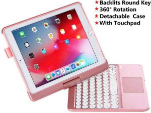 Bàn Phím Cảm Ứng Xoay 360 Độ/Có Ốp Cho iPad Air 1 2 3 4 5 Thế Hệ/iPad Pro 11 "2022/2021/2020 /2018Ipad 9.7 2018/2017iPad 10.2 7th 8th 9th ốp Bàn Phím TPU Mềm Bluetooth Có Thể Tháo Rời Đèn Nền 7 Màu (Tùy Chọn) Kèm Dụng Cụ Cắm Bút
