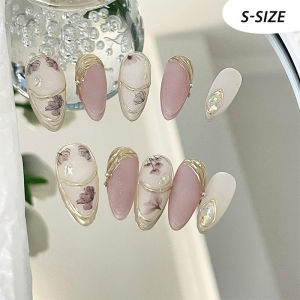 False Nails Tips 10pcs/Set Fake DIY Nails Art Wearing Nail Handmade With Rhinestones Press On Decoration Full Cover Nails Plates