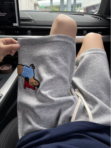 Quần Short Thể Thao Bóng Rổ Mùa Hè Cho Bé Trai Quần Ống Đứng Thêu Khăn Màu Xám Quần Dài Thường Ngày Cho Thanh Thiếu Niên