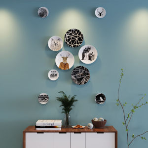 Scandinavian Series Decorative Hanging Plate Living Room Dining Room Sofa Background Wall Minimalist Fresh Style Ceramic Fashion Plate