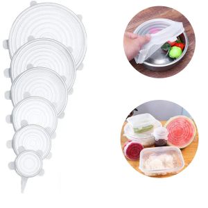 Fresh Cover Stretch Silicone Lids Heat Resistant Reusable Universal Fit for Bowl Pot Pan Microwave  Refrigerator  Storage  Leak