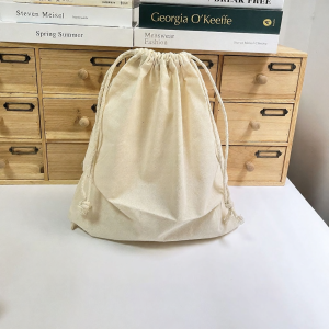Cotton Linen Canvas Drawstring Storage Bag DIY Bag Inner Pouch Organizer with Storage Hook Fashionable Accessories