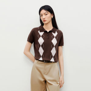 DESIGNICE | Soft Nostalgic Chic Diamond Knitted Top