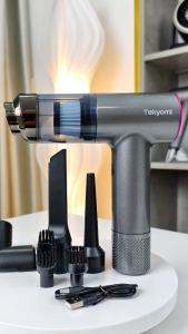 Máy Hút Bụi Cầm Tay Mini Không Dây TEKYOMI EG-122 Lực Hút 20000Pa Hút Bụi Ô Tô Vệ Sinh Nhà Cửa - Chính Hãng