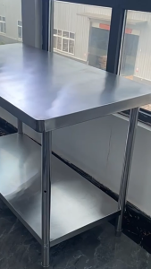 Stainless steel workbench kitchen household operation table commercial double-layer table special cutting board rear kitchen storage rack