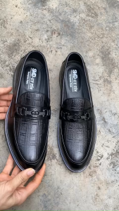 Giày Lười Công Sở Nam Da Bò Đế Cao Su Non Mềm Sang Trọng