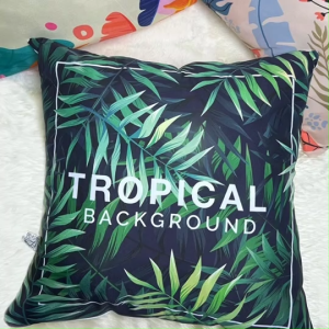 ปลอกหมอนลายใบไม้ สำหรับแต่งห้องนอน ห้องนั่งเล่น บรรจุใยสังเคราะห์คุณภาพดี ปลอกหมอนพร้อมไส้หมอน ซิป สีชัด