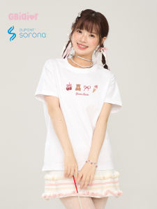 Áo Thun Nữ Tay Ngắn Thường Ngày Gbiaior White Sorona Cool Shoulder Sweet Princess Loose Fit Cotton Summer T-shirt