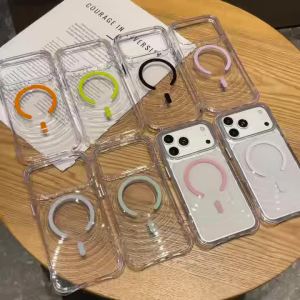 Four Corner Anti Drop Gloss Water Ripple Texture Magnetic Phone Case for iPhone 17 16 15 14 Plus 13 12 Pro Max Shockproof Cover