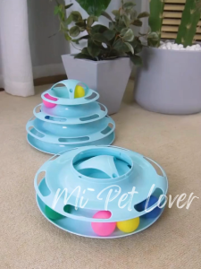 【Mi Pet Lover】4 Level Cat Toys Turntable Roller Balls Toys Interactive Tower / Cat Multi-Tier Ball Track Toy