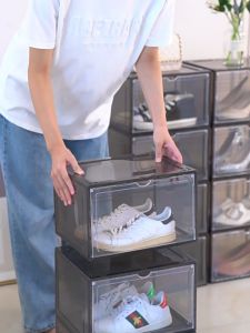 Foldable new shoe box shoe box shoe rack Large magnetic transparent stackable