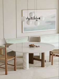 Natural Stone Designer Chic Small Round Table