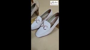 LILY SHOES - Pepita Sepatu Kerja Pantopel Variasi Pita Wanita Hak Chunky Trendy Real Pict Berkualitas