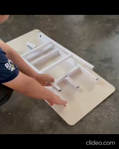 Foldable Banquet Table Black White Round Edge 100cm x 50cm Interior Study Office Desk Iron Frame Easy Folding Furniture. - Lazada