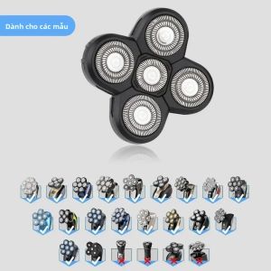 Đầu Thay Thế Máy Cạo Râu Điện 5 Lưỡi Dao Nổi Bằng Thép Không Gỉ Chống Nước Phụ Kiện Dành Cho Nam