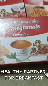 Brown Rice Coffee Mix with Pomegranate Roasted Brown Rice Caffeine-Free Healthy Drink Coffee Detox Blend Keto Coffee Snack Drinks