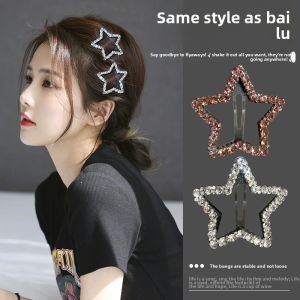 Womens Star Hair Clip Side Bangs Hair Accessories Vintage Court Style Diamond Embedded Cloud Shape Hair Card BB Headwear