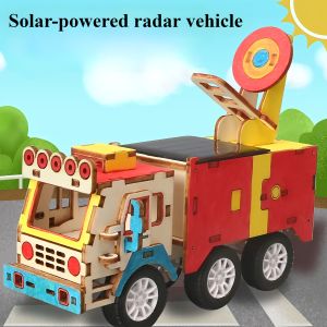 Solar radar car childrens DIY hand-assembled model educational science experiment childrens toy childrens DIY gift