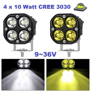 AUTOFun Lampu Sorot Tembak LED Bar CWL CREE 4 Titik Mata 40W Mobil Motor 9-36Volt 12V 24V Worklight Super Terang Dan Tahan Air