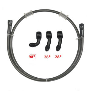 Transparent Black Silver AN3 Braided Brake Hose & Motorcycle Hydraulic Clutch Tube\\n\\n Understanding the Product\\n\\n Key Features of the Transparent Black Silver AN3 Braided Brake Hose\\n\\nThe Transparent Black Silver AN3 Braided Brake Hose is a high-quality reinforced racing brake hose designed specifically for motorcycles. This product features a transparent black silver outer layer, providing a sleek and stylish appearance while ensuring durability and resistance to wear and tear.\\n\\nThe AN3 size is widely used in motorcycle applications, making it a versatile choice for various bikes. The braided construction offers superior flexibility, allowing for smooth movement and easy installation. This product comes with a set of banjo bolts, including 0°, 28°, and 90° options, to accommodate different mounting angles and ensure a secure connection.\\n\\n Benefits of Using a High-Quality Master Cylinder Brake Oil DOT Pipe\\n\\nA high-quality master cylinder brake oil DOT pipe, such as the Transparent Black Silver AN3 Braided Brake Hose, provides numerous benefits for motorcycle owners. These include:\\n\\n- Improved braking performance: The reinforced racing brake hose enhances the efficiency of the braking system, resulting in shorter stopping distances and better overall control.\\n\\n- Enhanced safety: The transparent black silver braided brake hose offers increased resistance to wear and tear, reducing the risk of brake failure and ensuring a safer riding experience.\\n\\n- Better appearance: The sleek and stylish design of this product adds a touch of elegance to your motorcycle, making it stand out on the road.\\n\\n How to Install the AN3 Braided Brake Hose\\n\\nInstalling the AN3 Braided Brake Hose is a straightforward process, but it's essential to follow the manufacturer's instructions carefully. Here's a step-by-step guide to help you through the installation process:\\n\\n1. Prepare the workspace: Ensure you have a clean, well-lit area to work in, and gather all necessary tools and equipment.\\n\\n2. Remove the old brake hose: Disconnect the old brake hose from the master cylinder and caliper, taking care not to damage any components.\\n\\n3. Install the new brake hose: Connect the Transparent Black Silver AN3 Braided Brake Hose to the master cylinder and caliper, using the appropriate banjo bolts included in the package.\\n\\n4. Bleed the brake system: Follow the manufacturer's instructions to bleed the brake system, removing any air bubbles and ensuring optimal performance.\\n\\n5. Test the brakes: Before taking your motorcycle for a ride, test the brakes to ensure they're functioning correctly.\\n\\n Performance & Safety\\n\\n Enhancing Brake System Efficiency with the Reinforced Racing Brake Hose\\n\\nThe reinforced racing brake hose plays a crucial role in enhancing the efficiency of the braking system. Its braided construction provides superior flexibility, allowing for smooth movement and easy installation. This results in shorter stopping distances and better overall control, making it an ideal choice for motorcycle enthusiasts who prioritize performance and safety.\\n\\n Ensuring Safety with the Transparent Black Silver Braided Brake Hose\\n\\nSafety is a top priority for motorcycle riders, and the transparent black silver braided brake hose offers increased resistance to wear and tear, reducing the risk of brake failure. This product is designed to withstand the harsh conditions of daily riding, providing peace of mind and ensuring a safer riding experience.\\n\\n Maintenance & Troubleshooting\\n\\n Proper Care for Your Motorcycle Hydraulic Clutch Tube\\n\\nTo ensure the longevity and optimal performance of your motorcycle hydraulic clutch tube, it's essential to follow proper maintenance procedures. These include regular inspections, cleaning, and lubrication, as well as addressing any issues promptly.\\n\\n Identifying Common Issues with the Master Cylinder Brake Oil DOT Pipe\\n\\nSome common issues that may arise with the master cylinder brake oil DOT pipe include leaks, blockages, and wear and tear. Identifying these problems early on can help prevent more serious issues from developing, ensuring a safer and more reliable riding experience.\\n\\n Troubleshooting Tips for Optimal Performance\\n\\nTo troubleshoot any issues with your master cylinder brake oil DOT pipe, follow these tips:\\n\\n- Check for leaks: Inspect the connections and hose for any signs of leakage.\\n\\n- Clear blockages: If you notice reduced braking performance, check for blockages in the system and clear them as needed.\\n\\n- Address wear and tear: Regularly inspect the hose for signs of wear and tear, and replace it if necessary.\\n\\nBy following these guidelines, you can ensure optimal performance and safety for your motorcycle hydraulic clutch tube and master cylinder brake oil DOT pipe.\n}