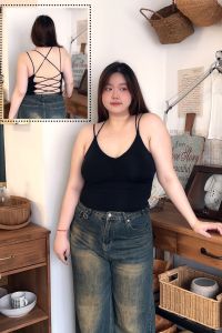 Áo Ba Lỗ Hở Lưng Có Đệm Ngực Cỡ Lớn Gợi Cảm Thường Ngày Mùa Hè 2024 Áo Ba Lỗ Không Tay Bằng Nylon Co Giãn Có Khóa Kéo Màu Trơn