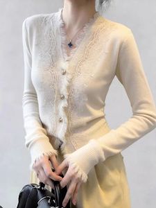 Feminine Gentle Elegant Fringe Design Knit Sweater