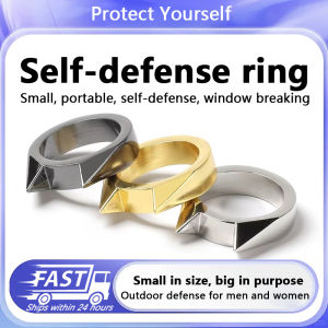 Men/Women Outdoor Survival Self-Defense Rings Broken Window Cats Ear Safety Survival Metal Defense Ring Self Defense Supplies
