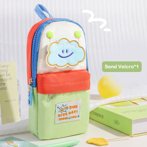 【Y】Capacity Pencil Case For Small Star Schoolbag Color Blocked Pencil Case Lt S A High Appearance Level Cute And Large