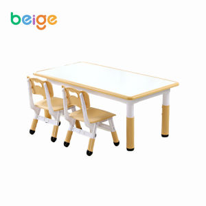 Beige โต๊ะนักเรียน โต๊ะอ่านหนังสือเด็ก โต๊ะทำการบ้าน โต๊ะเด็กอนุบาล ชุดโต๊ะและเก้าอี้เด็ก โต๊ะเด็ก 120ซม ปรับได้ความสูงได้ เซ็ทโต๊ะและเก้าอี้เด็ก