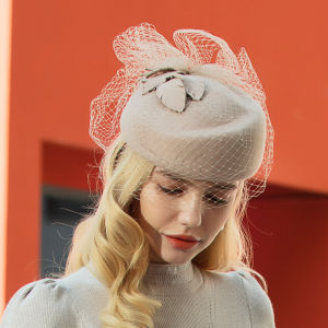 EE Designer New British Voile Wool Billycock Socialite Dress Cap Elegant All-Matching Hat Children