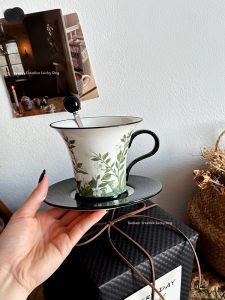 Vintage European Jasmine Floral Coffee Cup Set Gift