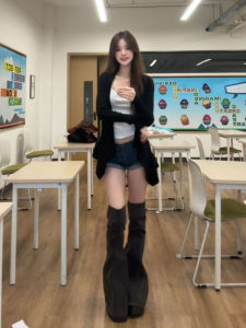 CHANGTONG | Black Cardigan White Vest Minimalist Fashion Outfit Set