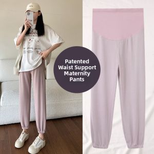 MIDULI | Pregnant Women Summer Lightweight Casual Pants Slim Feet