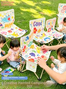Hand-Painted DIY Folding Chair for Children