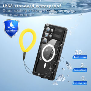 shellbox Swim Diving Full Protection IP68 Waterproof Phone Case Magnetic Strap Lanyard for Samsung Galaxy S25Ultra S24Ultra S23