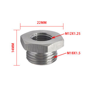 M18 to M12 Spacer 1 5mm to 1 25mm Exhaust Stainless Steel O2 Oxygen Sensor Reducer Adapter Corrosion Resistant