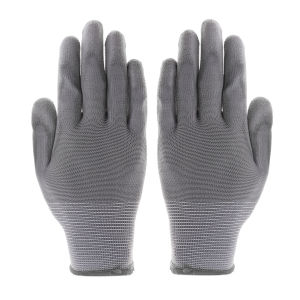 【New Arrival】 PU Gloves Worker Driver Builders Gardening Protective Safety Grey Mittens