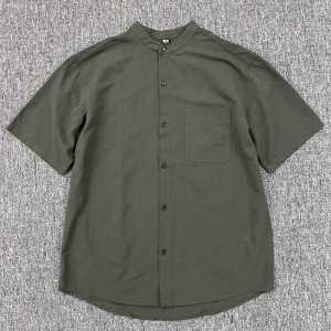 Japanese Style Fitting Room Mens Couple Cotton and Linen Shirt Short Sleeve Breathable Comfortable Shirt Coat 467121/464939