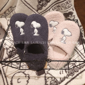 Soft Snub Nosed Snoopy Silent Warm Indoor Slippers Home Shoes Couple Cotton Slippers Winter Home Shoes Cozy Home Fabric