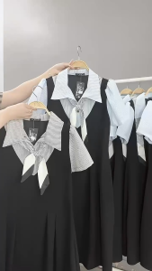 Đầm Tiểu Thư Bigsize Nữ Dáng A Ngắn Trên Gối Kiểu Thanh Lịch Cột Nơ Xinh Vải Thun Ruby Co Giãn - A691