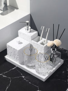 Accessible Luxury Bathroom Toiletry Set Five-Piece Bathroom Classy Washing Cup Toilet Cup Set Decoration
