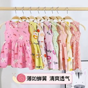 Baju Dress santai anak perempuan Katun Gaun terusan rumahan model korea 1 2 3 tahun motif Bunga