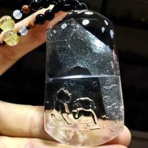 Pure natural fully-enclosed White Phantom Silver Mountain 【Childhood friends innocent together】 pendant ✨💎 With ample water content smooth color fully enclosed. Dimensions: 65*36*14mm