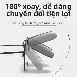 Clip-on Sunglasses for Men Driving Large Night Vision Polarized UV Protection for Women Myopia Foldable