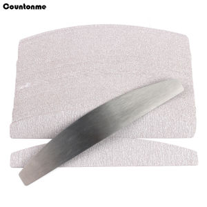 100Pcs Replacement SandPaper Nail File With Metal Handle Removable Buffer 100/180 Double-sided Strips Manicure Nail Art Files