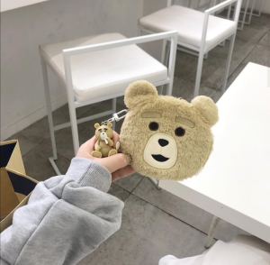Jennie Same Teddy Bear Coin Purse Stuffed Card Holder Card Holder AirPods Protective Case Cute Satchel