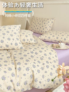 ชุดเครื่องนอน Twilight Sleeping Language สบาย 4 ชิ้นสไตล์ Pastoral ผ้าฝ้ายเย็บกระดาษยาว 100% สําหรับเตียง 1.5 ม. และ 1.8 ม.