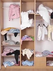 2Pcs Expandable Partition Wardrobe Dividers Punch-freeCloset Tiered Shelf for Handbag Clothes Cabinet Space Separation Partition