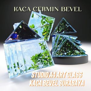 cermin bevel 24 x 24 cm tebal 5 mm bevel 1 cm kaca bevel cermin estetik