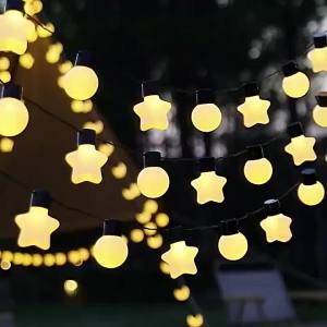 1PC 5M10LED/8M20LED Solar Star Ball Light String LED Outdoor G50 Garden Light Suitable For Courtyard Landscape Decoration